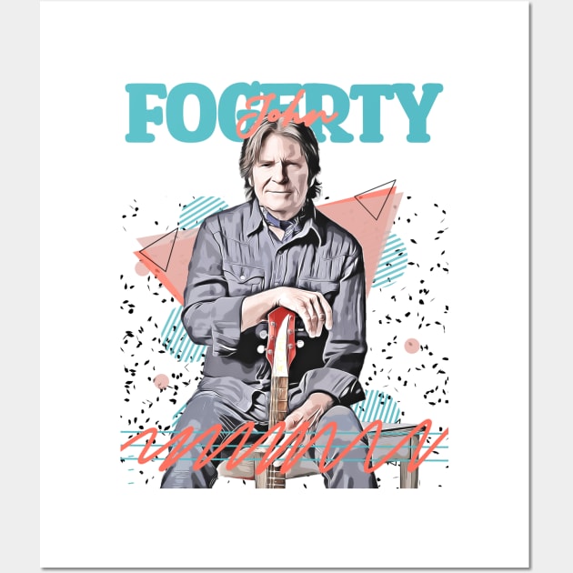 John Fogerty Fan Art Retro Design // Vintage Wall Art by Nandin Putri